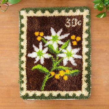 Flannel Flower Stamps - XL Latch Hook Rug Kit