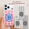 PREPPY PINK PERSONALISED INITIALS - Cross Stitch Phone Case Kit