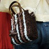 Chocolate Pinstripe - Woven Tote Bag Kit