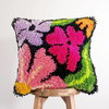 PRETTY PETALS BLACK - Latch Hook Cushion Kit