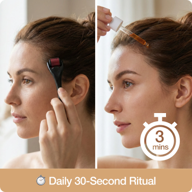 Hair growth serum for women - rubbing process