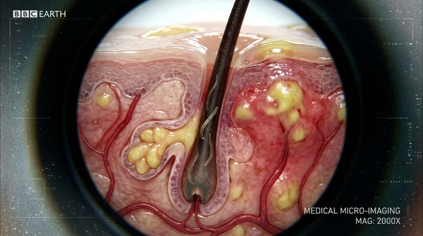 Demodex lifecycle in human skin