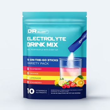 Dralot Electrolytes Powder Drink Mix Packets 16 Count