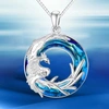 For Self - I Survived Because The Fire Inside Me Burns Brighter Than The Fire Around Me Colorful Crystal Phoenix Necklace