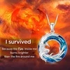 For Self - I Survived Because The Fire Inside Me Burns Brighter Than The Fire Around Me Colorful Crystal Phoenix Necklace