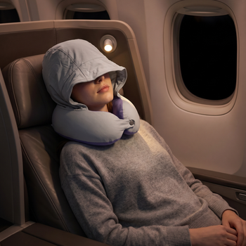 Travel Pillow - Blue - Hooded