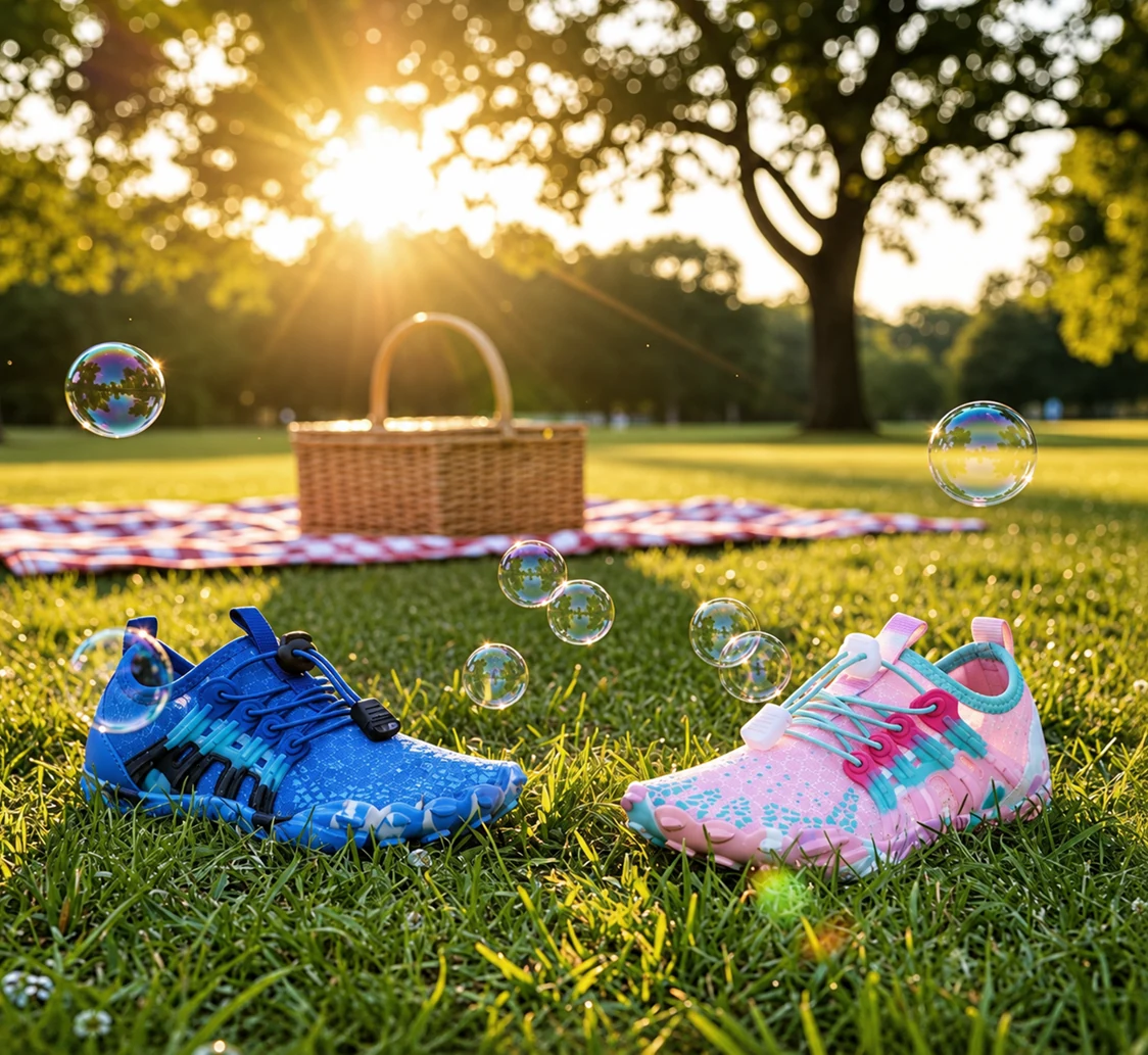 Colourful Freedom Kids shoes outdoors