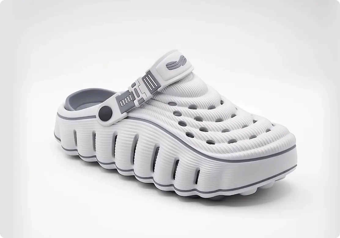 Restore Clogs in White Cloud, side view