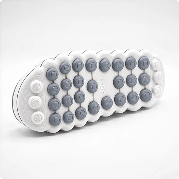 Grounded Footwear® Restore Clogs textured outsole with massage pods