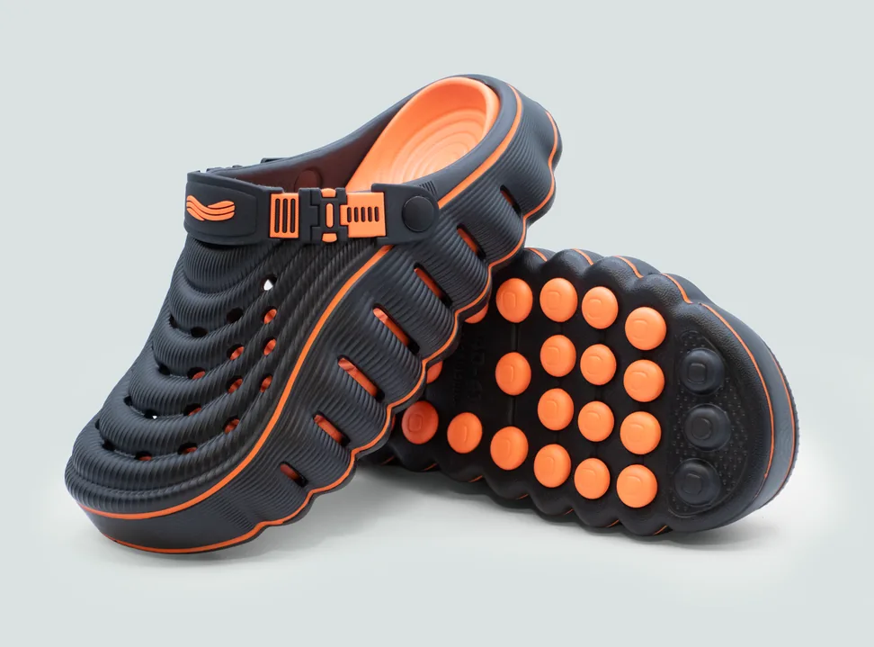 Restore Clogs in Black Ember with the textured outsole
