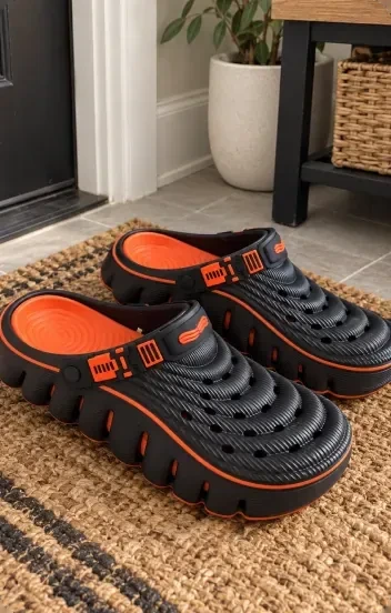 Customer photo: Restore Clogs in Black Ember on a rug