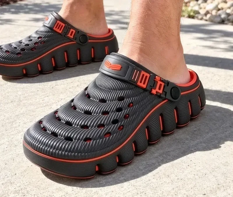 Restore clogs worn outdoors