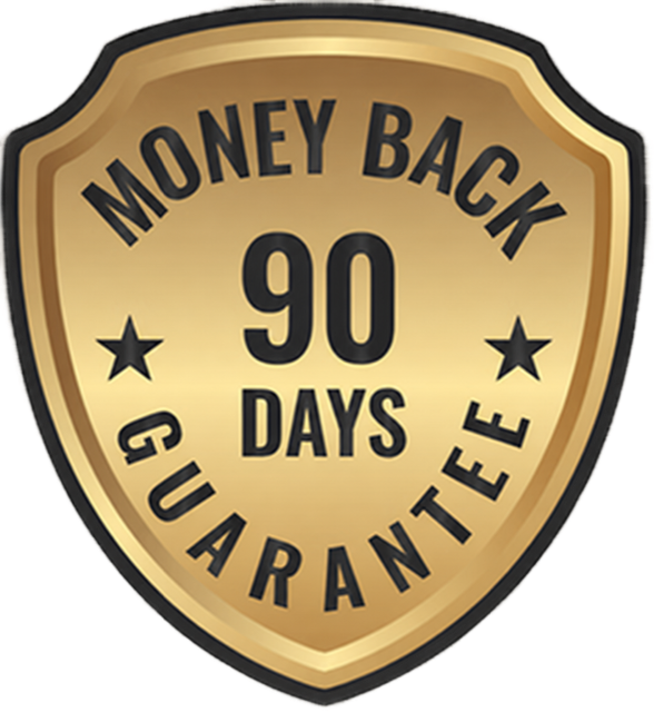 90-day money-back guarantee badge