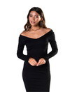 V-Neck Long Sleeve Shapewear Dress