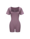 Square Neck Short Sleeve Jumpsuit