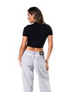 Seamless Ribbed Zip-Front Short Sleeve Crop Top