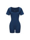 Square Neck Short Sleeve Jumpsuit