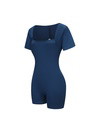 Square Neck Short Sleeve Jumpsuit