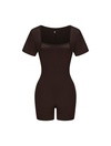 Square Neck Short Sleeve Jumpsuit
