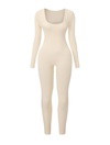 Ribbed Square Neck Jumpsuit