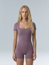 Square Neck Short Sleeve Jumpsuit