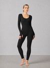 Ribbed Square Neck Jumpsuit