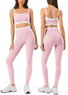 High Waisted Seamless Leggings & Double Layer Sports Bra