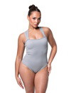 Ribbed Square Neck Shapewear Bodysuit