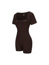 Square Neck Short Sleeve Jumpsuit