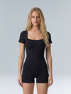 Square Neck Short Sleeve Jumpsuit