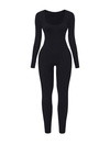 Ribbed Square Neck Jumpsuit