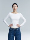 Boat Neck Long Sleeve Top