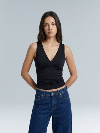 V-Neck Ruched Top