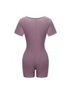 Square Neck Short Sleeve Jumpsuit