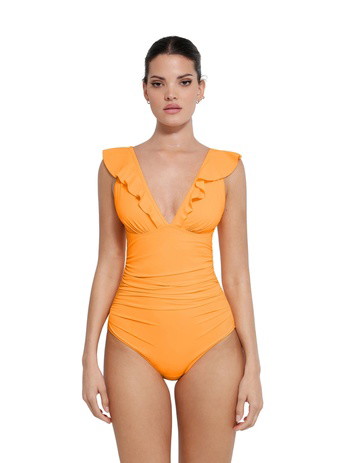 Shapewear Ruffle V-Neck Swimsuit