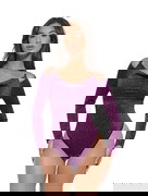 Glitter Long Sleeve Thong Bodysuit