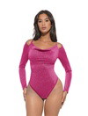 Glitter Long Sleeve Thong Bodysuit