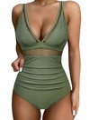 The Sculpting V-Neck Mesh Suit
