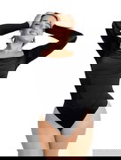 Waterfall Neckline Satin Bodysuit