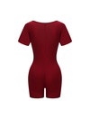 Square Neck Short Sleeve Jumpsuit