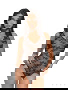 V-Neck Laced Thong Bodysuit