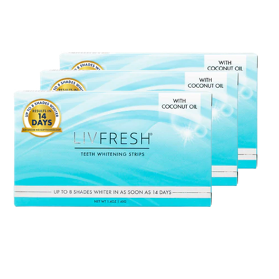 LIVFRESH Coconut Whitening Strips - 3 Pack (Subscription)