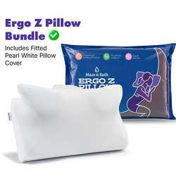 Maas & Bath Ergo Z Pillow & Fitted Pillow Cover Bundle