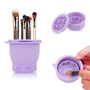 Faltbare Silikon-Pinselreinigungsmatte mit Organizer