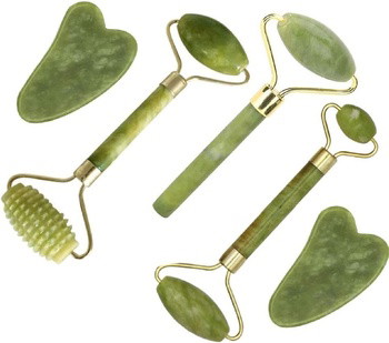 Jade-Gesichtsroller & Massage-Set
