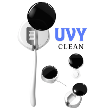 UVY Clean UV Sanitizing Toothbrush Holder for Bathroom - Compact and Portable Rechargeable Device Kills 99.9% Germs