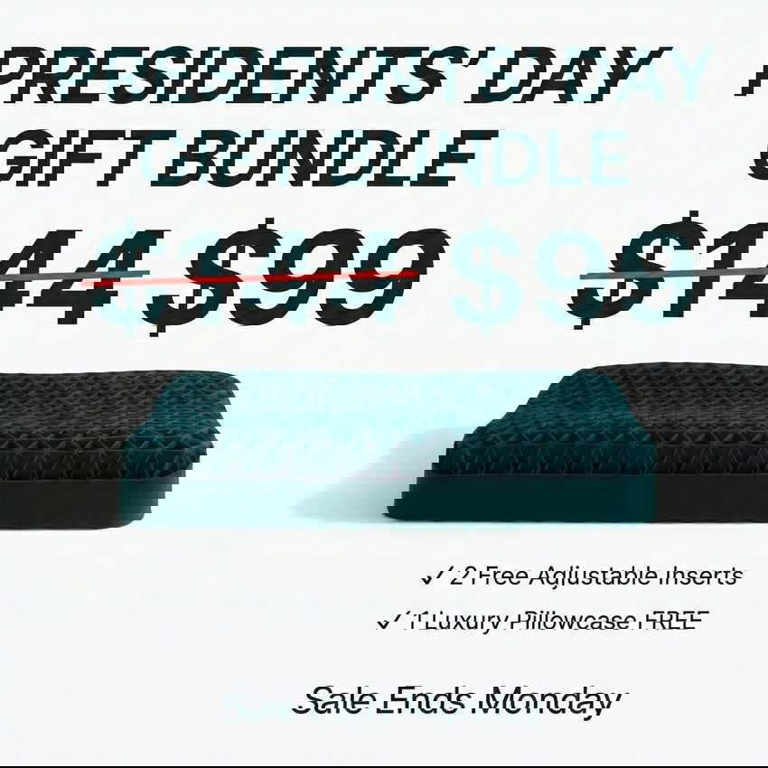 President's Day Gift Bundle (Free Pillow Case + 2 Height+ Inserts)