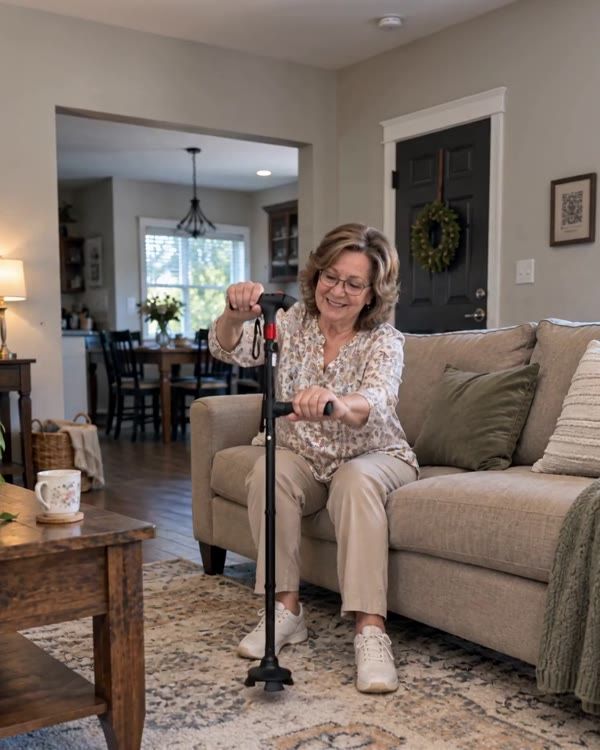 Standing up from a chair with the Ready Walker cane