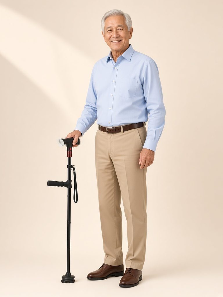 Man using the Ready Walker Cane – Regular
