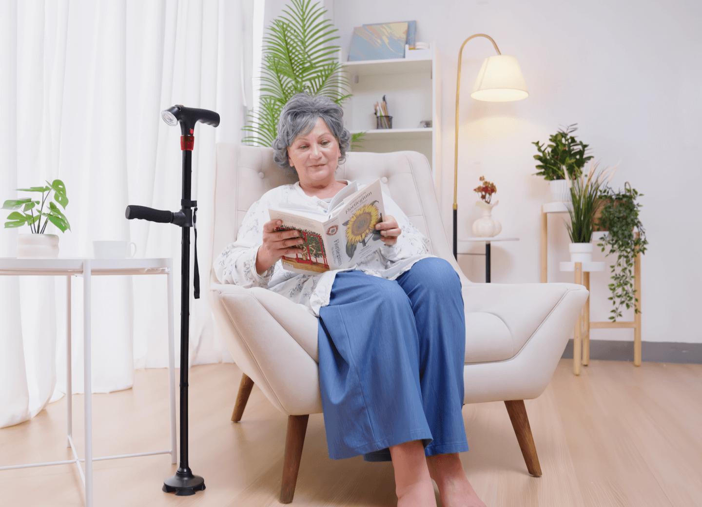 Old lady with cane
